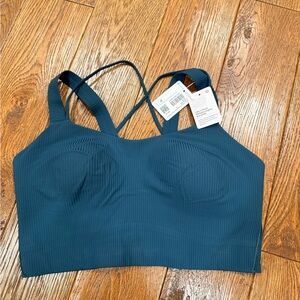 Like a cloud ribbed longline Lululemon Athletica Deep Blue Strappy Sports Bra
